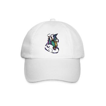 Türkis Purpur Ornamentik - Baseballkappe - Weiß/Weiß - Vorne