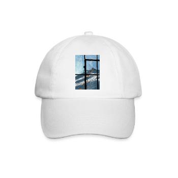 Fensterblick Skilift Blau - Baseballkappe - Weiß/Weiß - Vorne