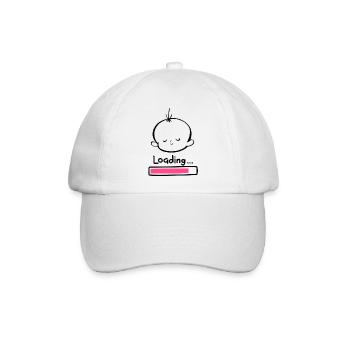 Baby Loading minimal Design - Baseballkappe - Weiß/Weiß - Vorne