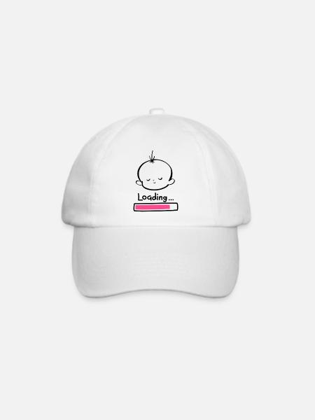 Baby Loading minimal Design - Baseballkappe - Weiß/Weiß