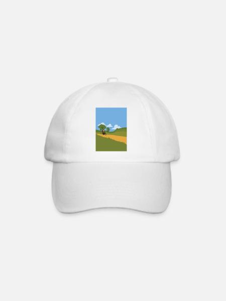 Postbote auf dem Fahrrad - Baseballkappe - Weiß/Weiß
