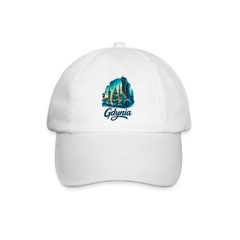Gdynia Polen Polska Weiße Hafen Stadt Geschenk - Baseballkappe - Weiß/Weiß - Vorne