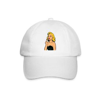 Frau Pop-Art-Rebell Mittelfinger - Baseballkappe - Weiß/Weiß - Vorne