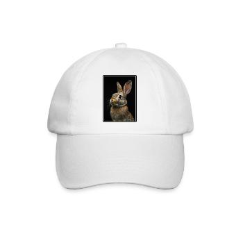 Hasen Hase - Baseballkappe - Weiß/Weiß - Vorne