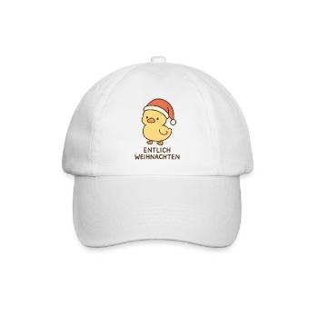 Entlich Weihnachten Küken - Baseballkappe - Weiß/Weiß - Vorne
