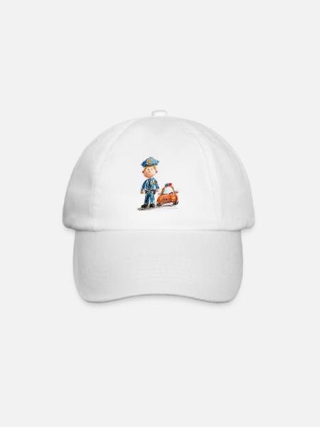 Polizist im Kinderzeichentrick - Baseballkappe - Weiß/Weiß