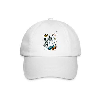 Graffiti Glaub An Dich Design - Baseballkappe - Weiß/Weiß - Vorne