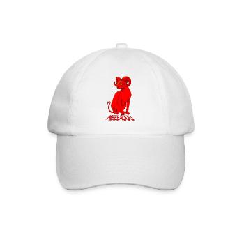 Dämonen-Sphinx-Katze: Rote Meeeauuu - Baseballkappe - Weiß/Weiß - Vorne