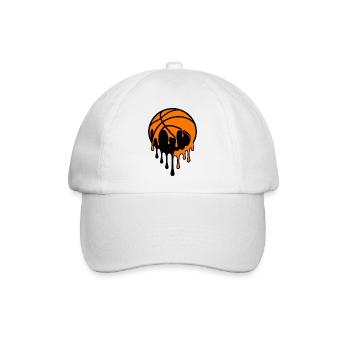 Tropfendes Basketball-Straßenkunstdesign - Baseballkappe - Weiß/Weiß - Vorne