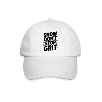 Schnee, hört nicht auf, Grit - Baseballkappe - Weiß/Weiß - Vorne