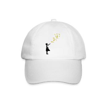 Schmetterlinge im Banksy-Stil - Baseballkappe - Weiß/Weiß - Vorne