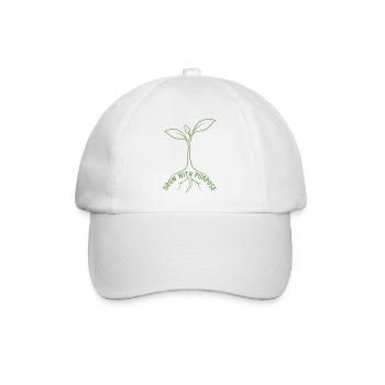 Wachsen mit Zweck minimalistische Setzlingskunst - Baseballkappe - Weiß/Weiß - Vorne