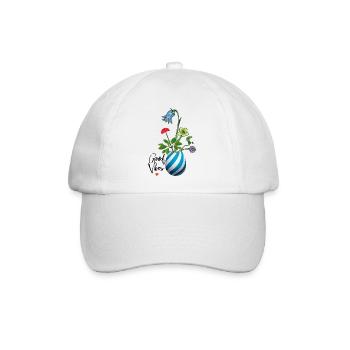 Vase mit Wildblumen - Baseballkappe - Weiß/Weiß - Vorne