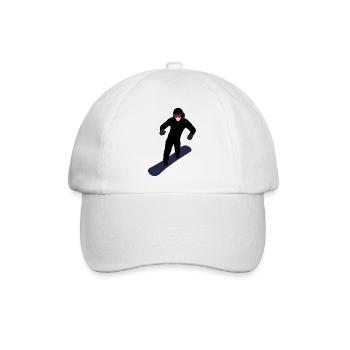 Dynamischer Snowboarder - Baseballkappe - Weiß/Weiß - Vorne