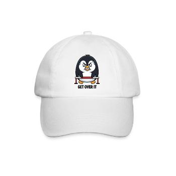 Quirky Pinguin Hürde Hürdenlauf Sportler Lustig - Baseballkappe - Weiß/Weiß - Vorne
