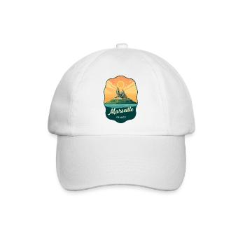 Marseille Notre Dame Vintage-Reiseabzeichen - Baseballkappe - Weiß/Weiß - Vorne