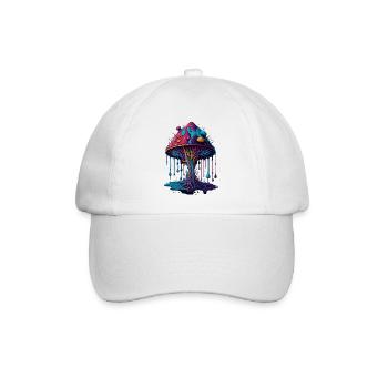 Psychedelischer Leuchtpilz Wald - Baseballkappe - Weiß/Weiß - Vorne