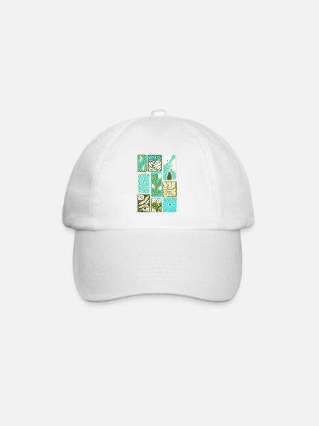 Farbenfrohes botanisches Mosaik - Baseballkappe - Weiß/Weiß