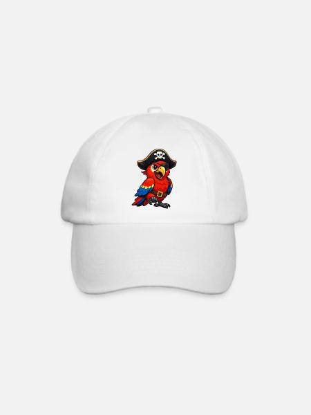 papagei-pirat - Baseballkappe - Weiß/Weiß