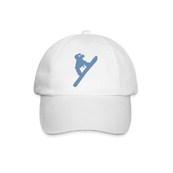Minimalistischer Snowboarder Wintersport - Baseballkappe - Weiß/Weiß - Vorne