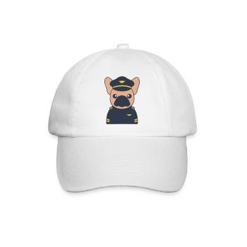 Frenchie Pilot Kapitän Uniform - Baseballkappe - Weiß/Weiß - Vorne