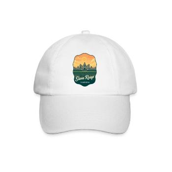 Siem Reap Angkor Wat Vintage Reiseabzeichen - Baseballkappe - Weiß/Weiß - Vorne