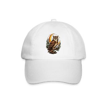Eulennacht, Blumenmond, - Baseballkappe - Weiß/Weiß - Vorne
