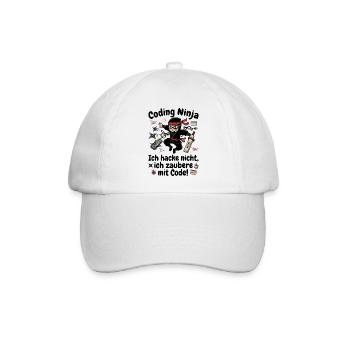 Coder Ninja Programmierer Humor - Baseballkappe - Weiß/Weiß - Vorne