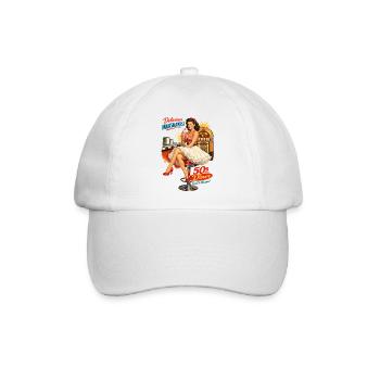 Retro 50s Diner Pin-Up: Rockabella & MilchshakeRet - Baseballkappe - Weiß/Weiß - Vorne