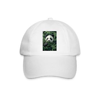 Panda im Cannabisblatt Traum - Baseballkappe - Weiß/Weiß - Vorne