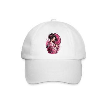 Geisha Kirschblüten Kimono - Baseballkappe - Weiß/Weiß - Vorne