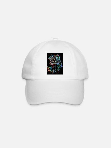 Regenbogenrose Metallisch - Baseballkappe - Weiß/Weiß