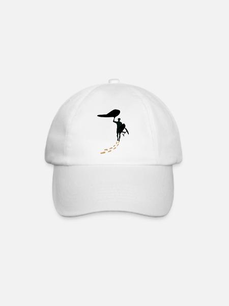 Wingfoiler mit Fusstapfen - Baseballkappe - Weiß/Weiß