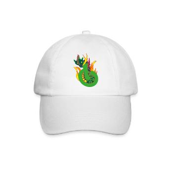 Feuerdrachen, Abstraktion - Baseballkappe - Weiß/Weiß - Vorne