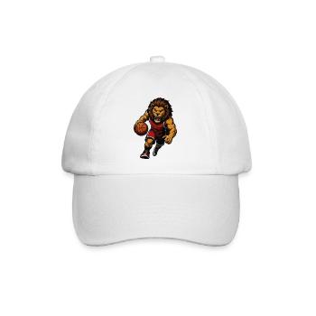 Löwen-Basketball-Maskottchen - Baseballkappe - Weiß/Weiß - Vorne