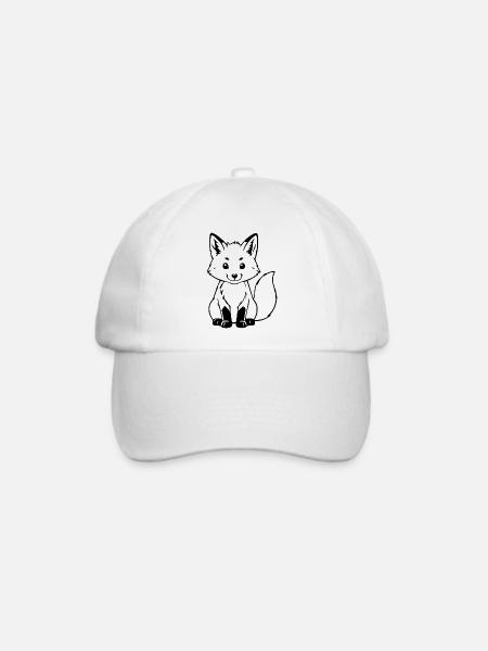 Schwarzer Fuchs Geschenk - Baseballkappe - Weiß/Weiß