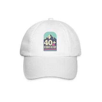 40+ und bergverliebt (mint-pink) - Baseballkappe - Weiß/Weiß - Vorne