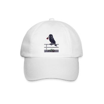 Rabe hat Liebeskummer - Baseballkappe - Weiß/Weiß - Vorne