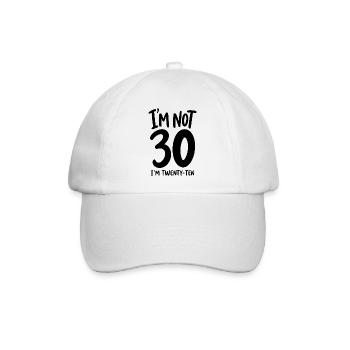 30. Geburtstag - I'm not 30 I'm Twenty-Ten - Baseballkappe - Weiß/Weiß - Vorne