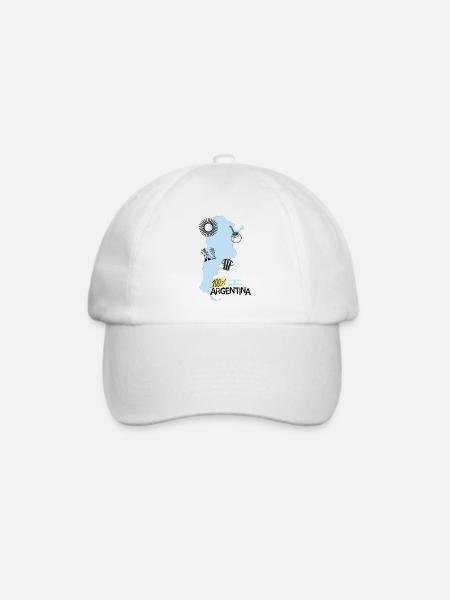 100% Argentina - Baseballkappe - Weiß/Weiß