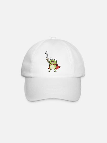Frosch Ritter Umhang Schwert - Baseballkappe - Weiß/Weiß