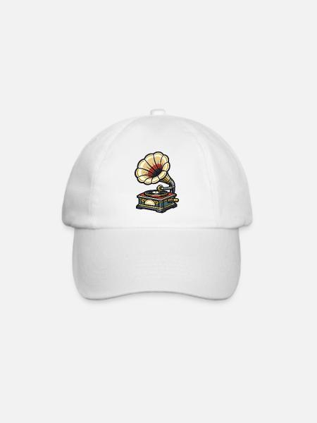 Grammophon Blüten Design - Baseballkappe - Weiß/Weiß