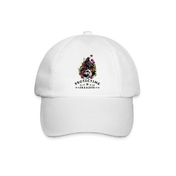 Floral Skull Inferno - Baseballkappe - Weiß/Weiß - Vorne