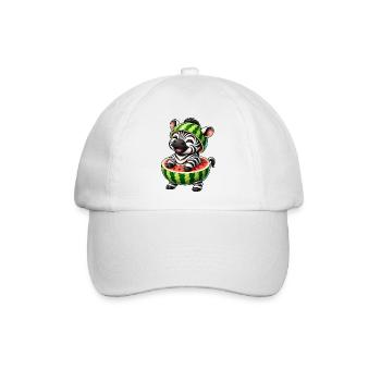 Zebra Wassermelone Lustiger Cartoon - Baseballkappe - Weiß/Weiß - Vorne