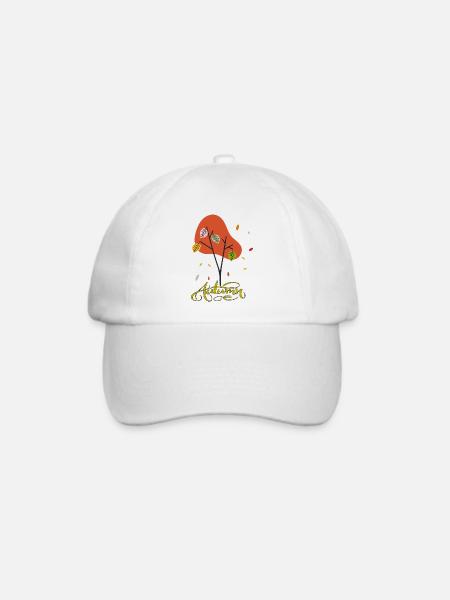Herbstbaum mit farbenfrohen Blättern - Baseballkappe - Weiß/Weiß