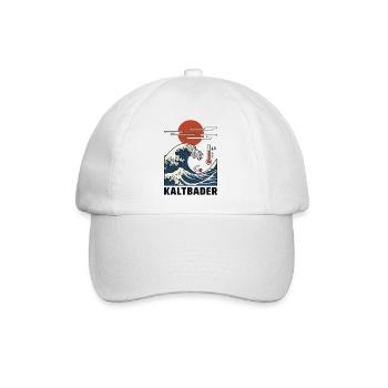 Eisbaden T-Shirt, Kaltbader Shirt Eisduschen Kalt - Baseballkappe - Weiß/Weiß - Vorne