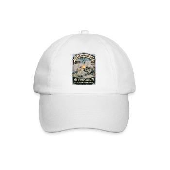 Camping Skelett Lagerfeuer Mücken Lustig Outdoor  - Baseballkappe - Weiß/Weiß - Vorne