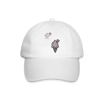 Schoko Eiswaffel Herz Icon - Baseballkappe - Weiß/Weiß - Vorne
