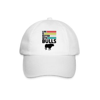 Stier Spruch Retro Style - Baseballkappe - Weiß/Weiß - Vorne
