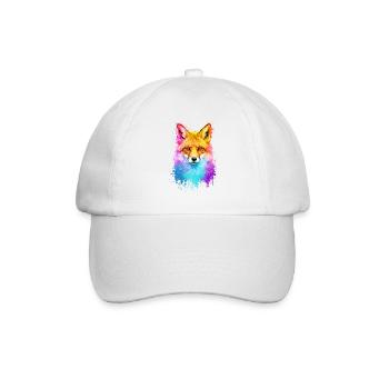 Fuchs Aquarell Illustration - Baseballkappe - Weiß/Weiß - Vorne